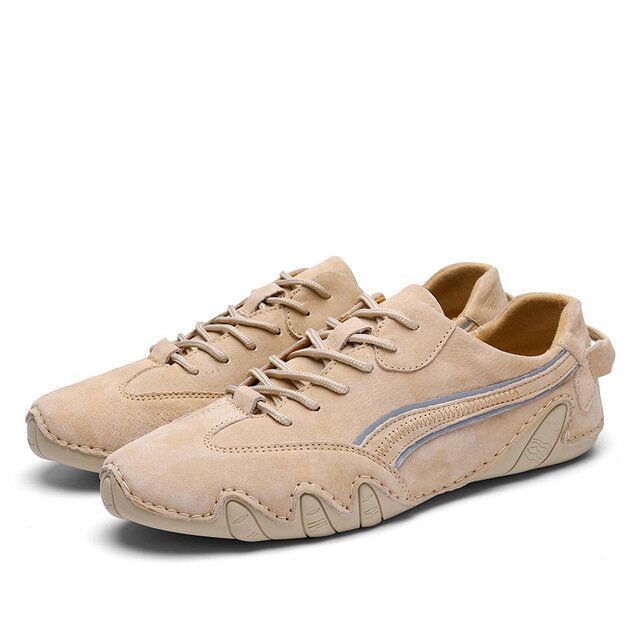 Heren Genuien Leer Ademend Antislip Zachte Zool Casual Rijschoenen