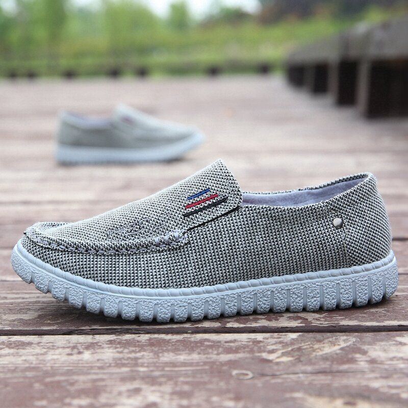 Heren Oude Peking Comfortabele Ademende Zachte Wandelen Canvas Schoen