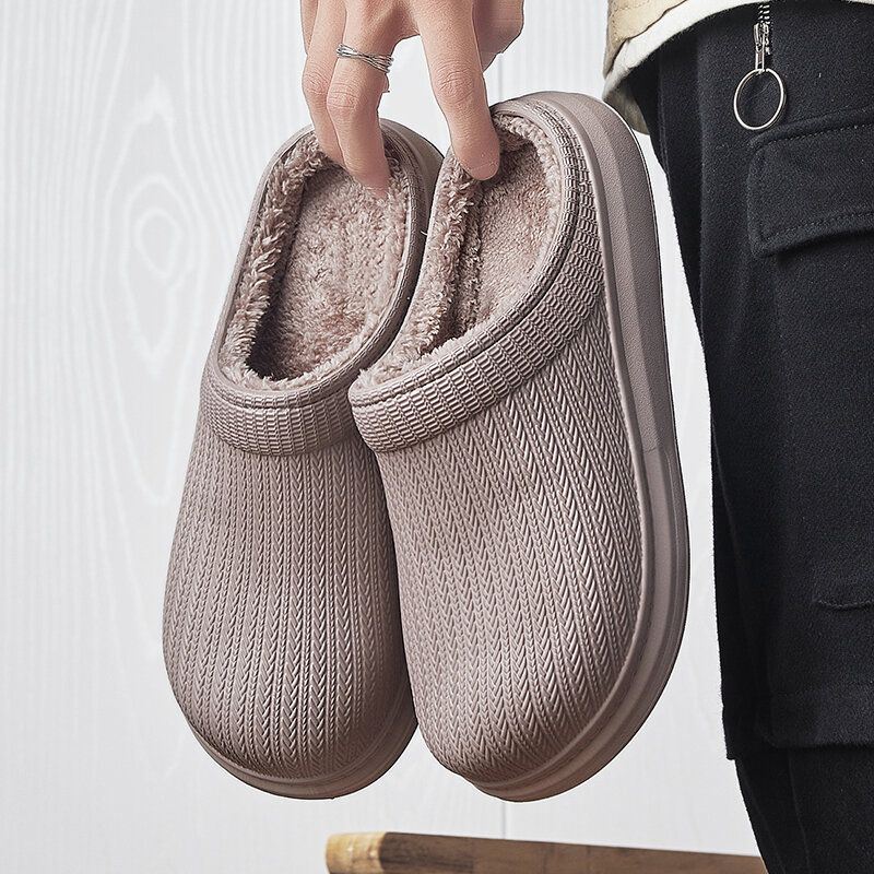 Heren Comfy Brede Fit Riund Toe Backless Easy Slip-on Thuis Slippers
