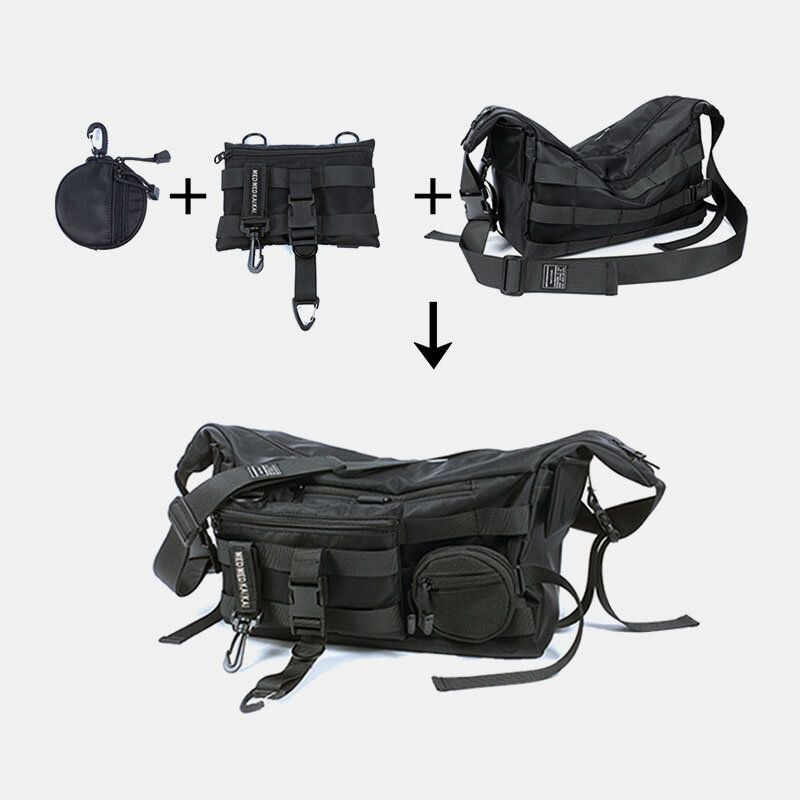 3 Pcs Heren Nylon Knoedel Vorm Drie-in-een Cool Stijlvolle Sport Hippie Tas Crossbody Schoudertas Hobo Tas
