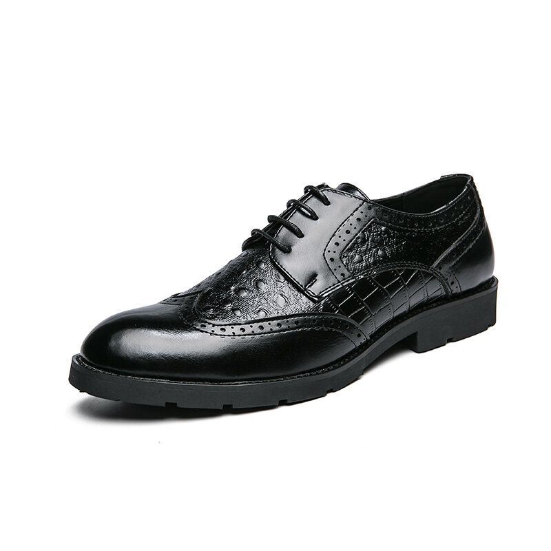 Heren Microfiber Ademende Zachte Zool Korte Pure Kleur Oxfords Casual Zakelijke Schoenen
