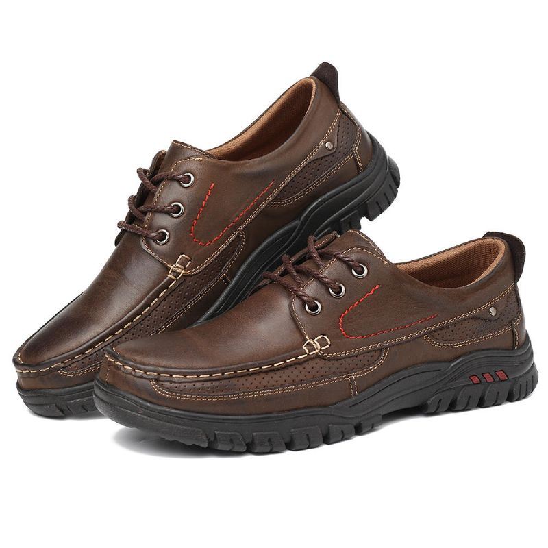 Heren Soft Pure Color Leather Casual Business Office Oxfords