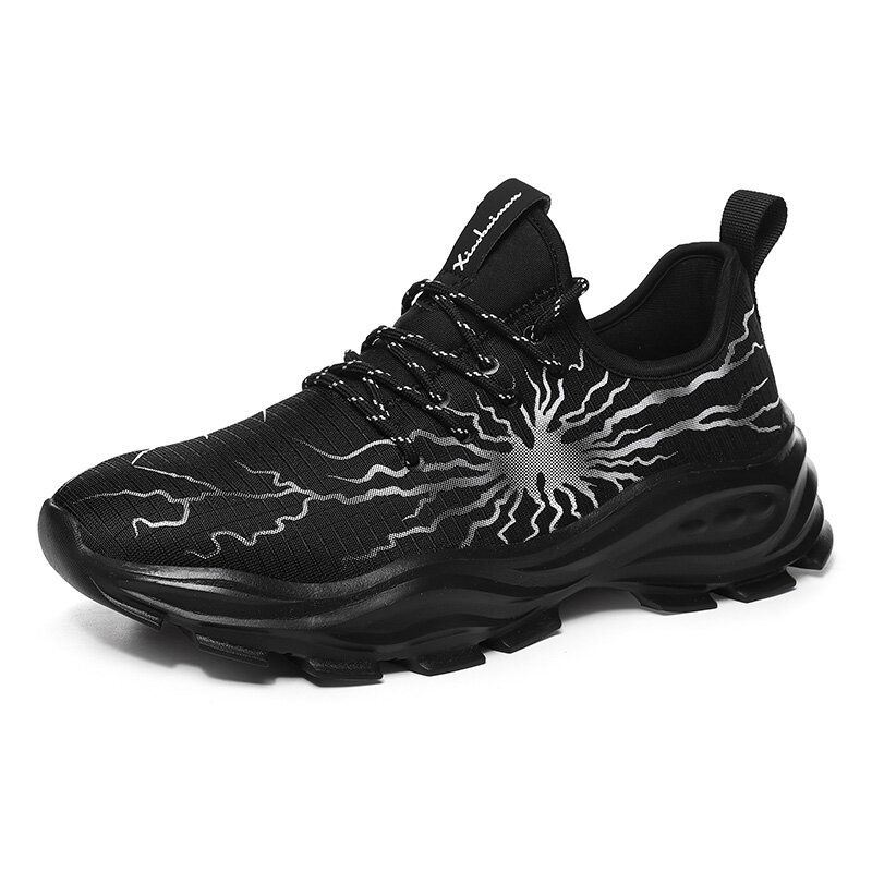 Heren Ademende Stof Zachte Zool Comfortabele Gedempte Platform Casual Sportschoenen