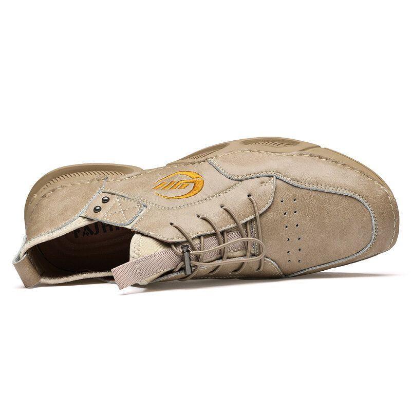 Heren Handstiksels Rundleer Ademend Zacht Casual Rijden Sneakers