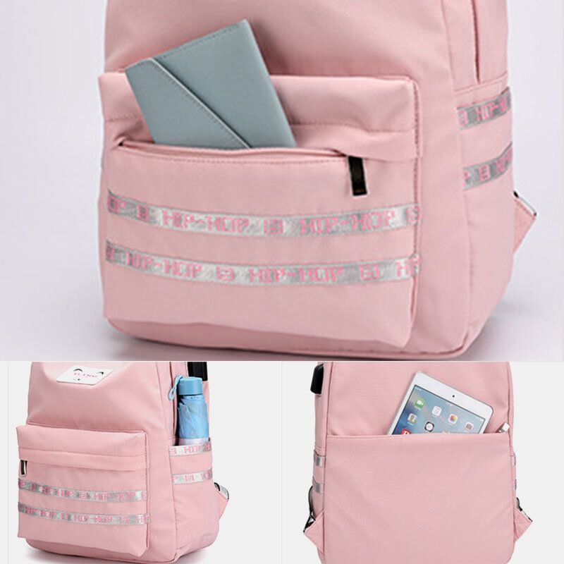 Dames Grote Capaciteit Casual Reizen Outdoor Student Schooltas Met Usb Opladen Slijtvaste Rugzak