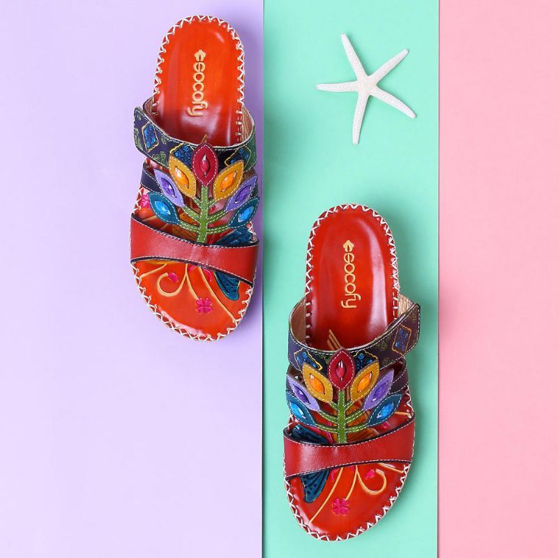 Boheemse Handgemaakte Lederen Sandalen Voor Dames