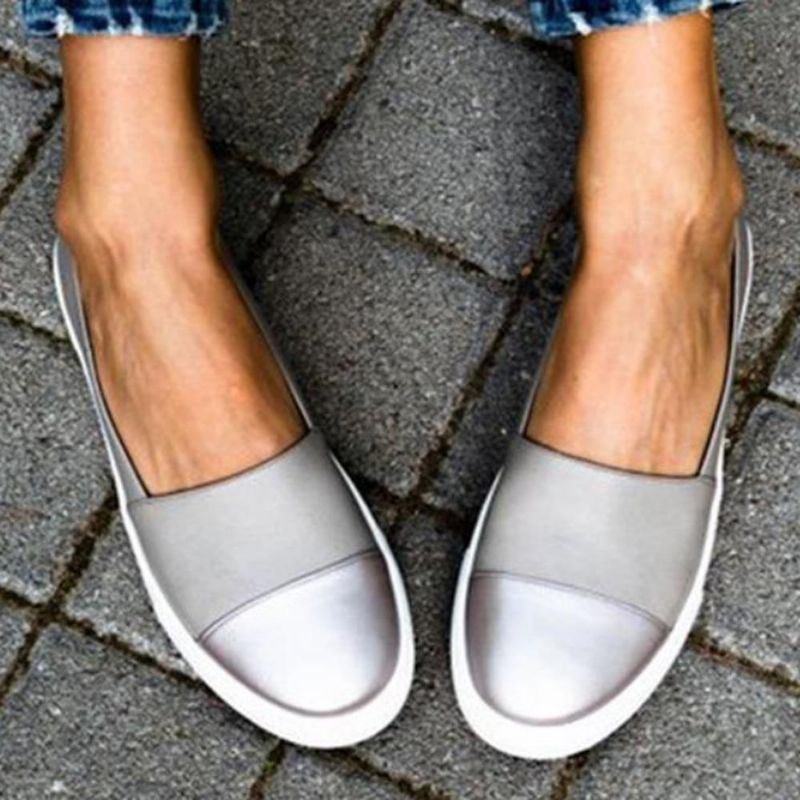 Casual Flats Voor Dames Met Pure Kleurstiksels