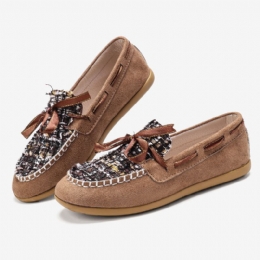 Dames Vlinder Knoop Decor Kleine Geur Wind Comfortabel Ademend Casual Slip-on Loafers