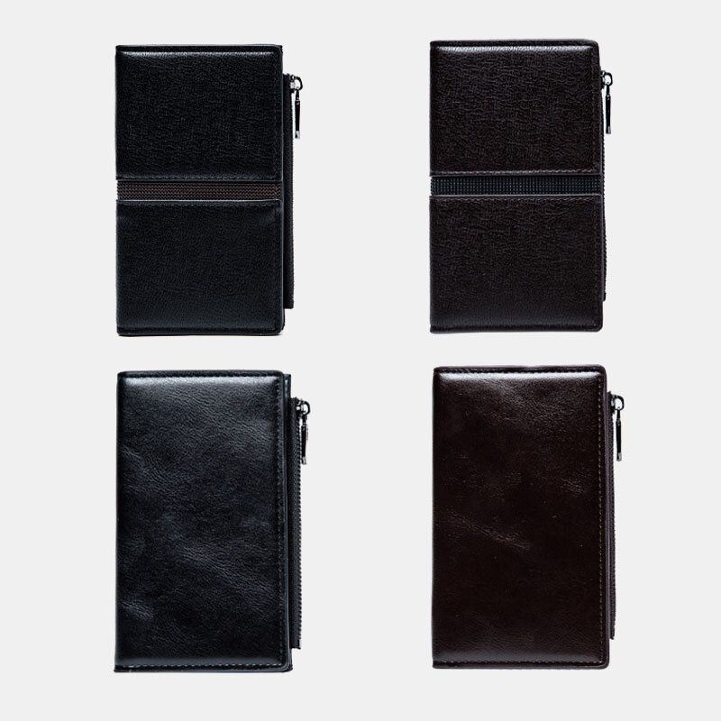 Heren Kunstleer Retro Zakelijke Multi-slot Hand Carry Kaarthouder Portemonnee Koppeling Portemonnee