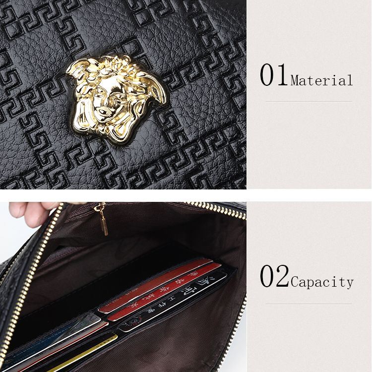 Heren Lederen Clutch Tas Messenger Bag