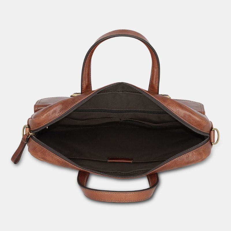 Heren Pu Lederen Vintage Bussiness Veelzijdige Multi-pockets Leraar Tas Aktetas Multifunctionele Crossbody Tas Handtas