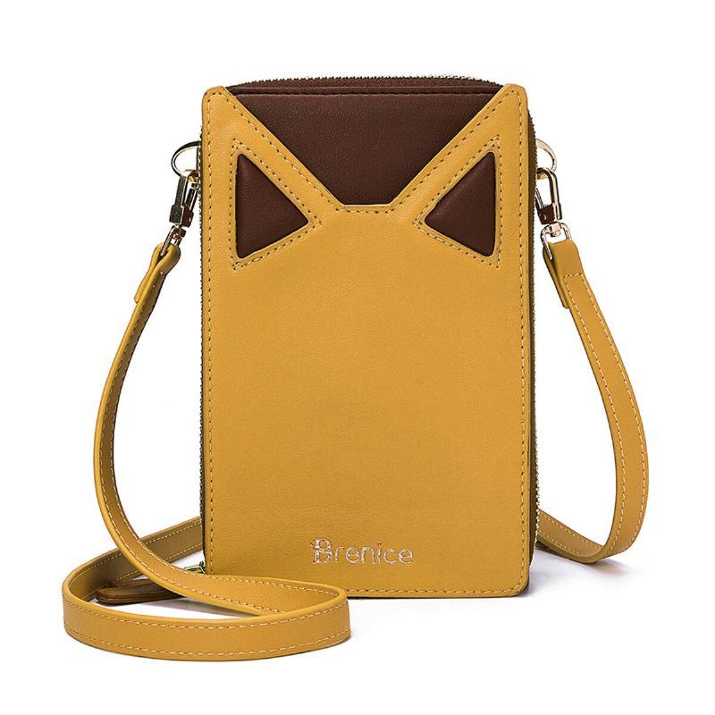 Dames Leuke Kattenoren Kaartsleuven Telefoontas Crossbodytas